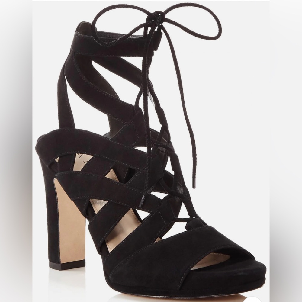 Via Spiga  Black Suede Platform Heels Ankle Boots